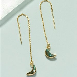 Luna Norte Labradorite moon threader earrings